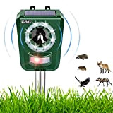 RichYa Repellente Gatti Ultrasuoni Energia Solare e Ricarica USB, 5 modalità Repellente Dissuasore per Gatti, Cani e Altri Animali da ...