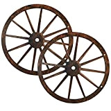 Ruota del carro in legno da 2 pezzi da 30 cm, ruota in legno vintage appesa al muro, ruota decorativa ...
