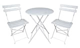 SAMIRA Set Tavolo e sedie da Giardino Pieghevoli, Set Tavolo e sedie da Esterno Bianco MOD. Positano