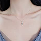 SARE HOME Flash Diamond Necklace Fashio Crystal Zircon Water Drop Pendant Women Clavicle Chain Luxury Temperament for Women Girls (1 ...