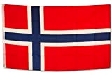 SCAMODA Bandiere federali e statali in Materiale Resistente alle intemperie con Occhielli Metallici, Bandiera (150x90cm) (Norvegia)