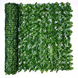 Schermo per siepe di edera artificiale, schermo per la privacy con foglie artificiali Pannelli per siepi artificiali Rotolo per siepe ...