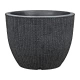 Scheurich Barceo 40 - Vaso rotondo per piante in plastica riciclata, colore: Stony Black, 40