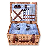 Schramm® Cestino da picnic 40x30x20cm rettangolare in legno di salice per 2 persone