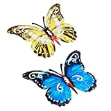 Sculture da Parete a Farfalla, 2 Pezzi Decorazione da Parete a Farfalla in Metallo, Decorazione Farfalle da Giardino, Farfalla in ...
