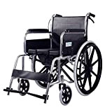 Sedia a rotelle in alluminio, sedia a rotelle da comodino manuale pieghevole multifunzione premium con freni a mano Carrello in ...