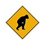Segno di incrocio con scimpanzé Zona Xing Cartello in alluminio con scritta "Wildlife Animal Caution" per interni ed esterni, decorazione ...