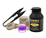 Set Clonex di Tauro – (Clonex 50 ml, vaso, forbici e 24 compresse di torba di Jiffy) stimolatore radici, ormone ...