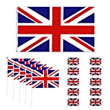 Set di 16 bandiere del Regno Unito, Union Jack, bandiere a mano, adesivi per tatuaggi, articoli per la decorazione del ...