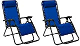 Set di 2 sedie a sdraio a gravità zero lettino da spiaggia reclinabile, blu