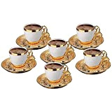 Set di piattini per Tazze da caffè turche per 6 Persone in Porcellana 4 OZ Coffee Espresso Donna Uomo Regalo ...