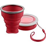 Silicone pieghevole - Bicchiere colore rosso, Coppa da viaggio pratica Bicchiere da campeggio - 210ml