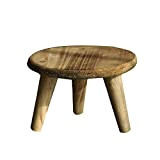 SINGFNH Mini sgabello in legno, supporto rotondo per bonsai, supporto per piante in legno, per casa, balcone, casa, giardino, interni ...
