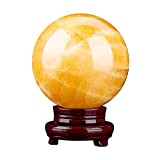 Siunwdiy Sfera di Cristallo citrino Il Feng Shui, Meditazione Healing Sfera Palla Ornamento, Decorazione Domestica, Attrarre ricchezza e buona Fortuna, ...