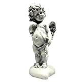 Siunwdiy Statua di Cupido, Guardian Angel Statue, Cherub Garden Ornament Antique Finitura Bianco Piccolo Ragazzino Figurina Indoor Outdoor della Casa ...