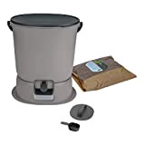 Skaza Bokashi Essential (15,3 litri) + base, compostiera da giardino in plastica riciclata, set Starter + incl. 1 kg di ...