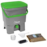 Skaza Bokashi Organko (16 L) Compostiera per Giardino e Cucina in plastica Riciclata | Starter Set con Miscela di fermentazione ...