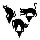 SLDHFE - Sagoma di gatto nero, 3 pezzi, per spaventare il giardino, gatti, Halloween, decorazione per cortili e gatti, in ...