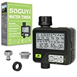 SOGUYI Temporizzatore Irrigazione con Sensore Pioggia , Centralina per Irrigazione con 6 Programmi di Irrigazione, Centralina Irrigazione a Batteria, Timer ...