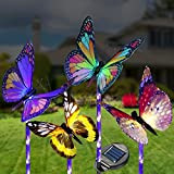 Solarbaby Luci da giardino solari con farfalla in fibra ottica che cambia colore e picchetto a LED impermeabile per la ...