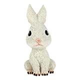 Sosoport Grazioso coniglietto da giardino, statuette di coniglio pasquale, in miniatura, scultura di coniglio, in resina, per prato, terrazza, decorazione ...