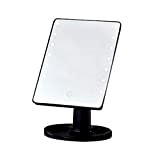 Specchio per il trucco illuminato, specchio cosmetico a 16/22 LED, oscuramento del touch screen, 180 °; Specchio da trucco girevole con ...