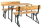 Stagecaptain BBDL-119 Hirschgarten panche e tavolo da birreria con schienale 119 cm naturale