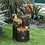 Statua da giardino con luci solari da giardino, scoiattolo/anatra fontana d'acqua scultura all'aperto, statua a cascata in resina da giardino, ...