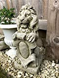 Statua di leone armario in pietra, stile vintage ricostituito, decorazione per esterni, decorazione da giardino