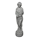 Statua in pietra massiccia da donna, motivo primavera, anticato, resistente al gelo