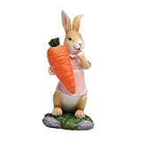 Statuetta da giardino Statuetta coniglietto Statua di coniglio in resina di Pasqua Statuetta coniglietto da giardino con carota Fata Statuetta ...