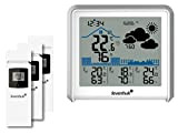 Stazione Meteo Digitale e Wireless Levenhuk Wezzer PLUS LP50 con 3 Sensori Remoti, Termometro, Igrometro, Barometro, Sveglia e Calendario
