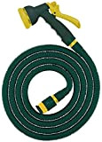 Steuber, tubo flessibile da giardino, verde platino, con 8 funzioni di nebulizzazione, 16,5 m, certificazione TÜV Süd Adattatore e connettore, ...