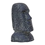 STONE art & more Statua da giardino Moai Isola di Pasqua Rapanui H 20 cm, in pietra nera anticata, resistente ...