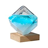 Storm Glass Predictor - Stazione meteo in cristallo meteo previsioni meteo, vetro tempesta, a forma di cubo barometro decorativo con ...