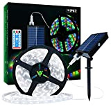 Strisce LED Solari Esterni, 10m 560 LED Striscia LED IP67 Impermeabile, Luci LED Bianche Fredde con Telecomando, Illuminazione a 8 ...