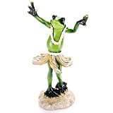 SUMTree Statuetta da giardino in resina statuetta di rana, statuetta di hula di danza di rana, decorazione per esterni e ...