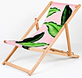 Sun Lounger - Sedia a sdraio pieghevole da giardino, schienale regolabile, leggera, pieghevole, in legno naturale, colore: rosa tropicale
