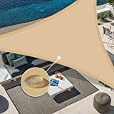Sunnylaxx 5x5x5m Sabbia Tenda a Vela Triangolare Vela Ombreggiante, Impermeabile Vele Parasole Protezione UV 95% per Esterno, Giardino e Terrazza, ...