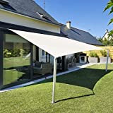 Sunnylaxx Tenda a Vela Rettangolare Vela Ombreggiante 2x3m ,Impermeabile,Protezione UV 95%,per Esterno, Giardino e Terrazza, Piscina-Colore Crema