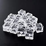 SwansGreen - 16 cubetti di ghiaccio artificiali in acrilico trasparente, 2 x 2 cm