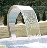 TAISK 304 Stainless Steel Waterfall, Pool Fountain Stainless Steel Swimming Pool Water Fountain Dripping Tap Water Overflow Water Outdoor Ground ...