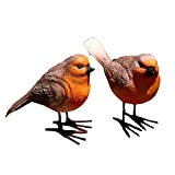 Takefuns - 2 statuette di uccelli artificiali, piccole sculture da gioco per esterni, decorazione da giardino, decorazione in resina, per ...
