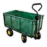 Talk-Point Carrello da giardino, carrello a mano, carrello per il trasporto fino a 550 kg, pneumatici ad aria, telone interno ...