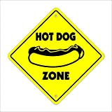 TammieLove Hotdog Crossing Decal Zone Xing Tall Hotdog Cart Foodie Eating Fat Food Stand Metal Sign 20,3 x 30,5 cm
