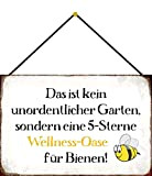 Targa in metallo con cordoncino, 30 x 20 cm, scritta in lingua tedesca: Das ist nicht disordent Garten, bensì eine ...