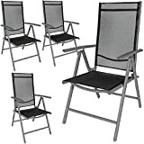 TecTake Set di alluminio sedie da giardino pieghevole con braccioli - disponibile in diversi colori e quantità - (Grigio scuro ...
