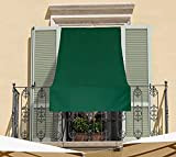 tenda da sole tinta unita con ganci e anelli - telo parasole a caduta per balcone - vari colori (verde, ...