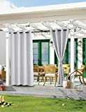 Tenda parasole per terrazze, 132 x 245 cm, bianco, 1 pezzo, resistente al calore, per esterni, impermeabile, con occhielli, riduce ...