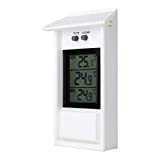 Termometro a effetto serra Montaggio a parete Min Min Digital Growroom Temperatura Calibro bianco, Termometro Igromete